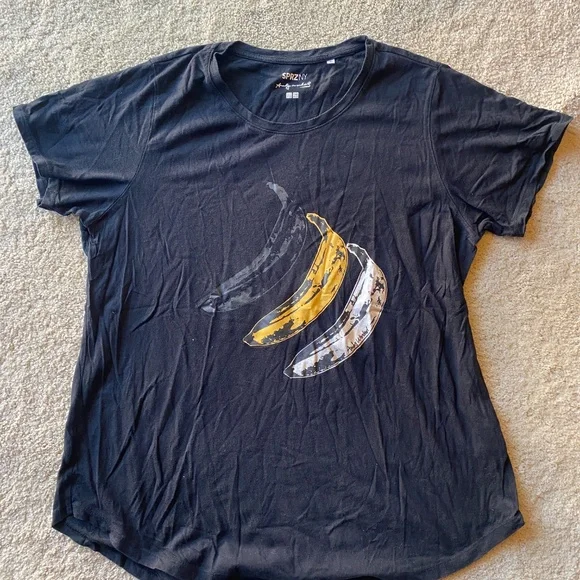 Uniqlo Andy Warhol Bananas T-Shirt-Women's XL-SPRZ NY-Silver Banana T - Picture 2 of 8